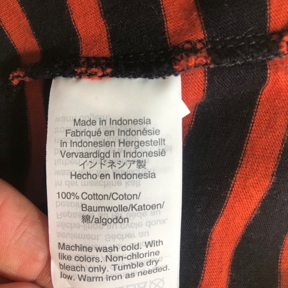 Madewell Mockneck Navy/Orange Top - Picture 8 of 9